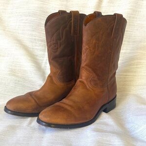 Botas Jaca Brown Leather Cowgirl/Western/Rodeo Boots Size 8